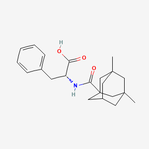 molecular formula C22H29NO3 B10854992 (2R)-2-[(3,5-dimethyladamantane-1-carbonyl)amino]-3-phenylpropanoic acid 