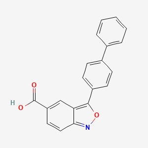 molecular formula C20H13NO3 B10855010 3-(4-Phenylphenyl)-2,1-benzoxazole-5-carboxylic acid 