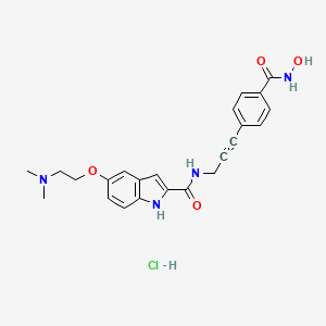 5-[2-(dimethylamino)ethoxy]-N-[3-[4-(hydroxycarbamoyl)phenyl]prop-2-ynyl]-1H-indole-2-carboxamide;hydrochloride