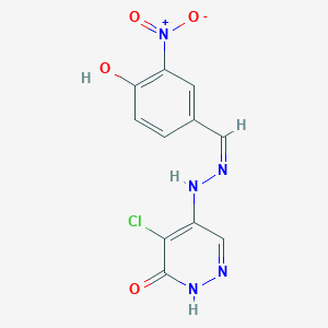 4-chloro-5-[(2Z)-2-(4-hydroxy-3-nitrobenzylidene)hydrazinyl]pyridazin-3(2H)-one