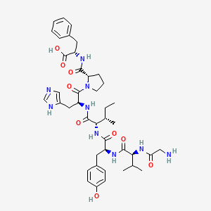 (2S)-2-[[(2S)-1-[(2S)-2-[[(2S,3S)-2-[[(2S)-2-[[(2S)-2-[(2-aminoacetyl)amino]-3-methylbutanoyl]amino]-3-(4-hydroxyphenyl)propanoyl]amino]-3-methylpentanoyl]amino]-3-(1H-imidazol-5-yl)propanoyl]pyrrolidine-2-carbonyl]amino]-3-phenylpropanoic acid