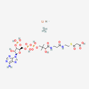 lithium;3-[2-[3-[[(2R)-4-[[[(2R,3S,4R,5R)-5-(6-aminopurin-9-yl)-4-hydroxy-3-phosphonooxyoxolan-2-yl]methoxy-hydroxyphosphoryl]oxy-hydroxyphosphoryl]oxy-2-hydroxy-3,3-dimethylbutanoyl]amino]propanoylamino]ethylsulfanyl]-3-oxopropanoic acid;hydride;methane