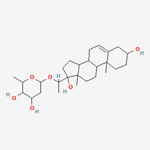 6-[1-(3,17-Dihydroxy-10,13-dimethyl-1,2,3,4,7,8,9,11,12,14,15,16-dodecahydrocyclopenta[a]phenanthren-17-yl)ethoxy]-2-methyloxane-3,4-diol