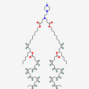 [(Z)-18-[3-[[3-[(Z)-12-[(4Z,7Z,10Z,13Z,16Z,19Z)-docosa-4,7,10,13,16,19-hexaenoyl]oxyoctadec-9-enoxy]-3-oxopropyl]-[2-(4-methylpiperazin-1-yl)ethyl]amino]propanoyloxy]octadec-9-en-7-yl] (4Z,7Z,10Z,13Z,16Z,19Z)-docosa-4,7,10,13,16,19-hexaenoate