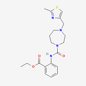 Ethyl 2-[[4-[(2-methyl-1,3-thiazol-4-yl)methyl]-1,4-diazepane-1-carbonyl]amino]benzoate