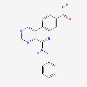 molecular formula C19H14N4O2 B10856055 5-(Benzylamino)pyrimido[4,5-c]quinoline-8-carboxylic acid 