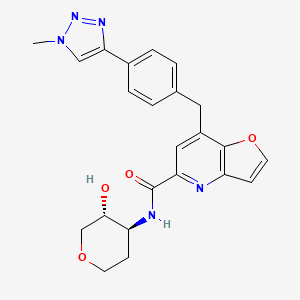 N-[(3R,4S)-3-hydroxyoxan-4-yl]-7-[[4-(1-methyltriazol-4-yl)phenyl]methyl]furo[3,2-b]pyridine-5-carboxamide