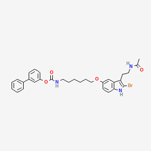 (3-phenylphenyl) N-[6-[[3-(2-acetamidoethyl)-2-bromo-1H-indol-5-yl]oxy]hexyl]carbamate