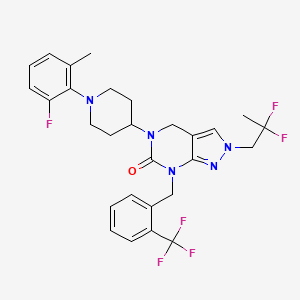 2-(2,2-difluoropropyl)-5-[1-(2-fluoro-6-methylphenyl)piperidin-4-yl]-7-[[2-(trifluoromethyl)phenyl]methyl]-4H-pyrazolo[3,4-d]pyrimidin-6-one