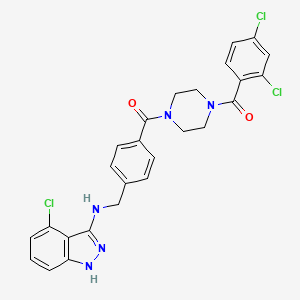 (4-(4-(((4-Chloro-1H-indazol-3-yl)amino)methyl)benzoyl)piperazin-1-yl)(2,4-dichlorophenyl)methanone