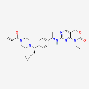 7-[[(1S)-1-[4-[(1S)-2-cyclopropyl-1-(4-prop-2-enoylpiperazin-1-yl)ethyl]phenyl]ethyl]amino]-1-ethyl-4H-pyrimido[4,5-d][1,3]oxazin-2-one