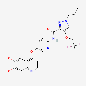 molecular formula C25H24F3N5O5 B10856184 Adrixetinib CAS No. 2394874-66-7