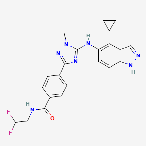 molecular formula C22H21F2N7O B10856215 Zelasudil CAS No. 2365193-22-0