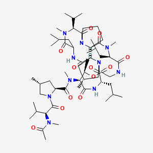 (2S,4R)-1-[(2S)-2-[acetyl(methyl)amino]-3-methylbutanoyl]-N,4-dimethyl-N-[(3S,9S,11R,15S,18S,19R,25R,28S)-4,11,19,26-tetramethyl-6,15,25-tris(2-methylpropyl)-2,5,8,14,17,21,24,27-octaoxo-3-propan-2-yl-20-oxa-1,4,7,13,16,23,26-heptazatricyclo[26.3.0.09,13]hentriacontan-18-yl]pyrrolidine-2-carboxamide