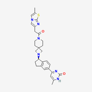 6-methyl-4-[(1R)-1-[7-[2-(2-methylimidazo[2,1-b][1,3]thiazol-6-yl)acetyl]-2,7-diazaspiro[3.5]nonan-2-yl]-2,3-dihydro-1H-inden-5-yl]-1H-pyrimidin-2-one