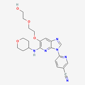 6-[6-[2-(2-hydroxyethoxy)ethoxy]-5-(oxan-4-ylamino)imidazo[4,5-b]pyridin-3-yl]pyridine-3-carbonitrile