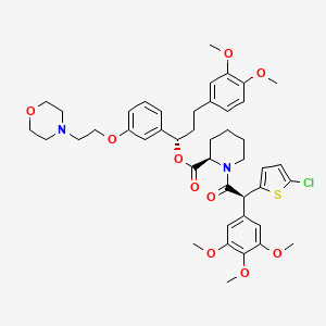 (S)-(R)-3-(3,4-Dimethoxyphenyl)-1-(3-(2-morpholinoethoxy)phenyl)propyl-1-((S)-2-(5-chlorothiophen-2-yl)-2-(3,4,5-trimethoxyphenyl)acetyl)piperidine-2-carboxylate