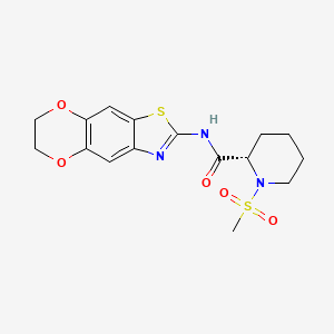 (2S)-N-(6,7-Dihydro[1,4]dioxino[2,3-f]benzothiazol-2-yl)-1-(methylsulfonyl)-2-piperidinecarboxamide