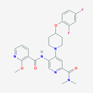 4-[4-(2,4-difluorophenoxy)piperidin-1-yl]-5-[(2-methoxypyridine-3-carbonyl)amino]-N,N-dimethylpyridine-2-carboxamide