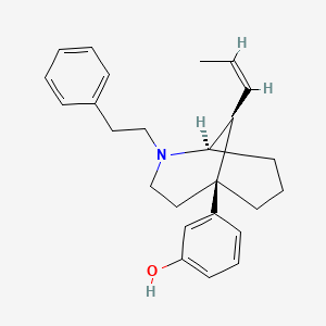 molecular formula C25H31NO B10856526 3-((1R,5S,9S)-2-Phenethyl-9-((Z)-prop-1-en-1-yl)-2-azabicyclo[3.3.1]nonan-5-yl)phenol 