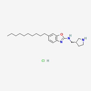 molecular formula C22H36ClN3O B10856538 (S)-6-Decyl-N-(pyrrolidin-3-ylmethyl)benzo[d]oxazol-2-amine hydrochloride 