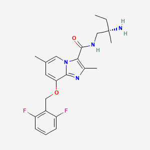 N-[(2S)-2-amino-2-methylbutyl]-8-[(2,6-difluorophenyl)methoxy]-2,6-dimethylimidazo[1,2-a]pyridine-3-carboxamide