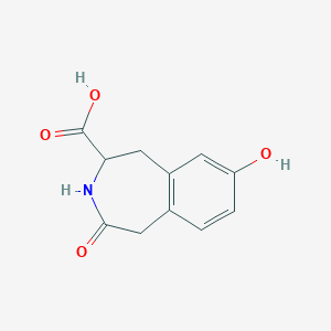 molecular formula C11H11NO4 B108566 8-Hydroxy-4-oxo-1,2,3,5-tetrahydro-3-benzazepine-2-carboxylic acid CAS No. 17639-47-3