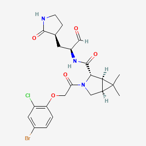 (1R,2S,5S)-3-[2-(4-bromo-2-chlorophenoxy)acetyl]-6,6-dimethyl-N-[(2S)-1-oxo-3-[(3S)-2-oxopyrrolidin-3-yl]propan-2-yl]-3-azabicyclo[3.1.0]hexane-2-carboxamide