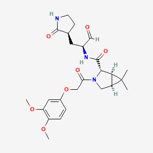 (1R,2S,5S)-3-[2-(3,4-dimethoxyphenoxy)acetyl]-6,6-dimethyl-N-[(2S)-1-oxo-3-[(3S)-2-oxopyrrolidin-3-yl]propan-2-yl]-3-azabicyclo[3.1.0]hexane-2-carboxamide