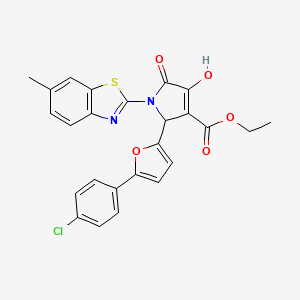 2-[5-(4-chlorophenyl)-2-furanyl]-2,5-dihydro-4-hydroxy-1-(6-methyl-2-benzothiazolyl)-5-oxo-1H-pyrrole-3-carboxylicacidethylester