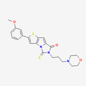 4-(3-methoxyphenyl)-10-(3-morpholin-4-ylpropyl)-11-sulfanylidene-5-thia-1,10-diazatricyclo[6.3.0.02,6]undeca-2(6),3,7-trien-9-one