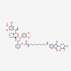 (1R)-3-(3,4-dimethoxyphenyl)-1-(2-(2-((8-((2-(2,6-dioxopiperidin-3-yl)-1,3-dioxoisoindolin-5-yl)amino)octyl)amino)-2-oxoethoxy)phenyl)propyl (2S)-1-((S)-2-(3,4,5-trimethoxyphenyl)butanoyl)piperidine-2-carboxylate