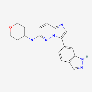 molecular formula C19H20N6O B10857109 3-(1H-indazol-6-yl)-N-methyl-N-(oxan-4-yl)imidazo[1,2-b]pyridazin-6-amine 