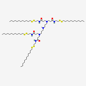 3-[3-[3-[bis[3-[2-(dodecyldisulfanyl)ethylamino]-3-oxopropyl]amino]propyl-methylamino]propyl-[3-[2-(dodecyldisulfanyl)ethylamino]-3-oxopropyl]amino]-N-[2-(dodecyldisulfanyl)ethyl]propanamide