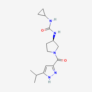 molecular formula C15H23N5O2 B10857244 1-cyclopropyl-3-[(3R)-1-(5-propan-2-yl-1H-pyrazole-3-carbonyl)pyrrolidin-3-yl]urea 