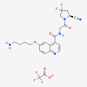 6-(4-aminobutoxy)-N-[2-[(2S)-2-cyano-4,4-difluoropyrrolidin-1-yl]-2-oxoethyl]quinoline-4-carboxamide;2,2,2-trifluoroacetic acid