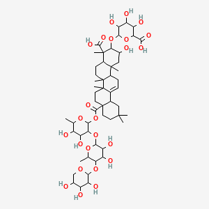 6-[[4-Carboxy-8a-[3-[3,4-dihydroxy-6-methyl-5-(3,4,5-trihydroxyoxan-2-yl)oxyoxan-2-yl]oxy-4,5-dihydroxy-6-methyloxan-2-yl]oxycarbonyl-2-hydroxy-4,6a,6b,11,11,14b-hexamethyl-1,2,3,4a,5,6,7,8,9,10,12,12a,14,14a-tetradecahydropicen-3-yl]oxy]-3,4,5-trihydroxyoxane-2-carboxylic acid