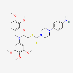 [2-[N-[(3-hydroxy-4-methoxyphenyl)methyl]-3,4,5-trimethoxyanilino]-2-oxoethyl] 4-(4-aminophenyl)piperazine-1-carbodithioate