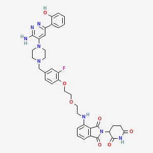 4-[2-[2-[4-[[4-[3-Amino-6-(2-hydroxyphenyl)pyridazin-4-yl]piperazin-1-yl]methyl]-2-fluorophenoxy]ethoxy]ethylamino]-2-(2,6-dioxopiperidin-3-yl)isoindole-1,3-dione