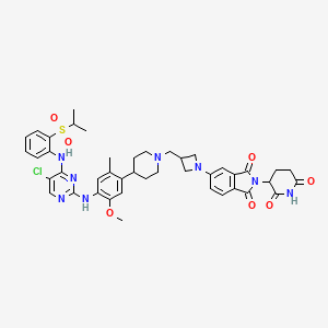 5-[3-[[4-[4-[[5-Chloro-4-(2-propan-2-ylsulfonylanilino)pyrimidin-2-yl]amino]-5-methoxy-2-methylphenyl]piperidin-1-yl]methyl]azetidin-1-yl]-2-(2,6-dioxopiperidin-3-yl)isoindole-1,3-dione