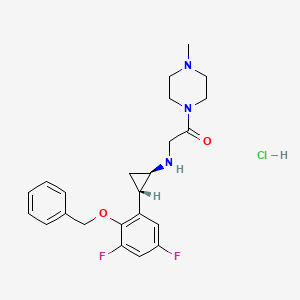 2-[[(1R,2S)-2-(3,5-difluoro-2-phenylmethoxyphenyl)cyclopropyl]amino]-1-(4-methylpiperazin-1-yl)ethanone;hydrochloride