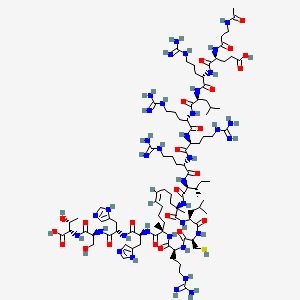 (4S)-4-(3-acetamidopropanoylamino)-5-[[(2S)-5-carbamimidamido-1-[[(2S)-1-[[(2S)-5-carbamimidamido-1-[[(2S)-5-carbamimidamido-1-[[(2S)-5-carbamimidamido-1-[[(2S,3S)-1-[[(3S,6R,9S,12R,16Z,21S)-3-(3-carbamimidamidopropyl)-21-[[(2S)-1-[[(2S)-1-[[(2S)-1-[[(1S,2R)-1-carboxy-2-hydroxypropyl]amino]-3-hydroxy-1-oxopropan-2-yl]amino]-3-(1H-imidazol-5-yl)-1-oxopropan-2-yl]amino]-3-(1H-imidazol-5-yl)-1-oxopropan-2-yl]carbamoyl]-12,21-dimethyl-9-(2-methylpropyl)-2,5,8,11-tetraoxo-6-(sulfanylmethyl)-1,4,7,10-tetrazacyclohenicos-16-en-12-yl]amino]-3-methyl-1-oxopentan-2-yl]amino]-1-oxopentan-2-yl]amino]-1-oxopentan-2-yl]amino]-1-oxopentan-2-yl]amino]-4-methyl-1-oxopentan-2-yl]amino]-1-oxopentan-2-yl]amino]-5-oxopentanoic acid