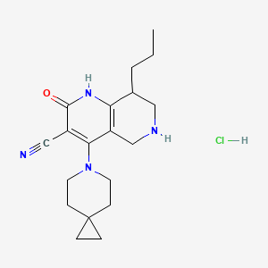 molecular formula C19H27ClN4O B10858037 4-(6-azaspiro[2.5]octan-6-yl)-2-oxo-8-propyl-5,6,7,8-tetrahydro-1H-1,6-naphthyridine-3-carbonitrile;hydrochloride 