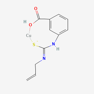 N-(3-carboxyphenyl)-N'-prop-2-enylcarbamimidothioate;copper