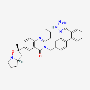 6-[(2S,3aR)-2-methyl-3a,4,5,6-tetrahydro-3H-pyrrolo[1,2-b][1,2]oxazol-2-yl]-2-butyl-3-[[4-[2-(2H-tetrazol-5-yl)phenyl]phenyl]methyl]quinazolin-4-one