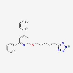 molecular formula C23H23N5O B10858245 2,4-diphenyl-6-[5-(2H-tetrazol-5-yl)pentoxy]pyridine 