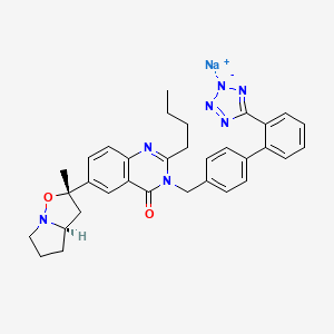 sodium;6-[(2S,3aR)-2-methyl-3a,4,5,6-tetrahydro-3H-pyrrolo[1,2-b][1,2]oxazol-2-yl]-2-butyl-3-[[4-[2-(1,2,4-triaza-3-azanidacyclopenta-1,4-dien-5-yl)phenyl]phenyl]methyl]quinazolin-4-one