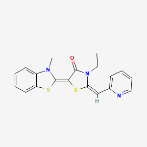 (2E,5Z)-3-ethyl-5-(3-methyl-1,3-benzothiazol-2-ylidene)-2-(pyridin-2-ylmethylidene)-1,3-thiazolidin-4-one