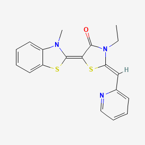 (2Z,5Z)-3-ethyl-5-(3-methyl-1,3-benzothiazol-2-ylidene)-2-(pyridin-2-ylmethylidene)-1,3-thiazolidin-4-one