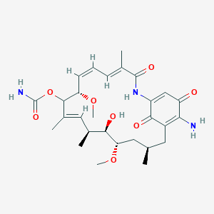 molecular formula C28H39N3O8 B10858328 [(4E,6Z,8S,10E,12S,13R,14S,16R)-19-amino-13-hydroxy-8,14-dimethoxy-4,10,12,16-tetramethyl-3,20,22-trioxo-2-azabicyclo[16.3.1]docosa-1(21),4,6,10,18-pentaen-9-yl] carbamate 